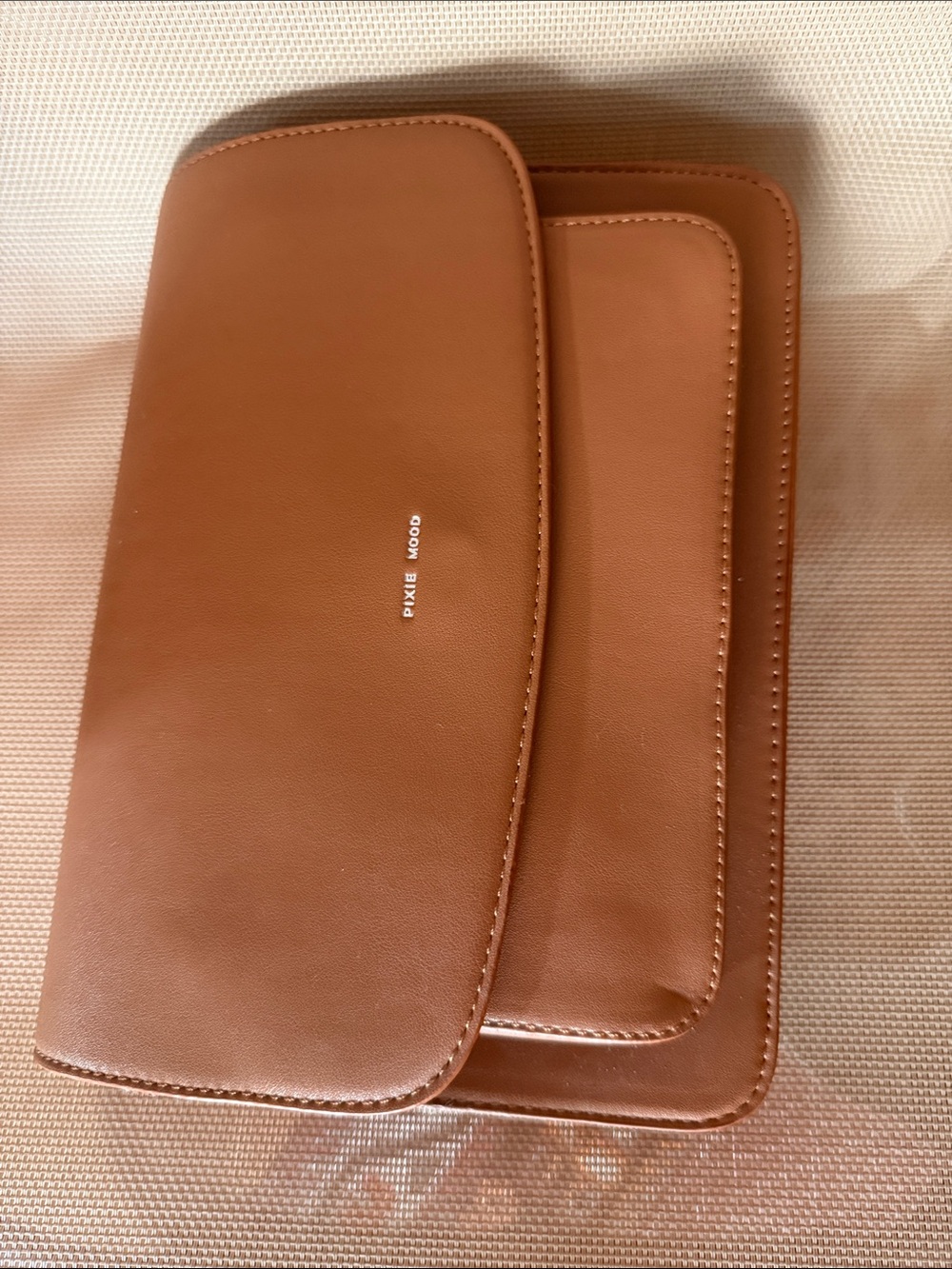 NWT Pixie Mood Tan Brown Cognac Faux Leather Crossbody